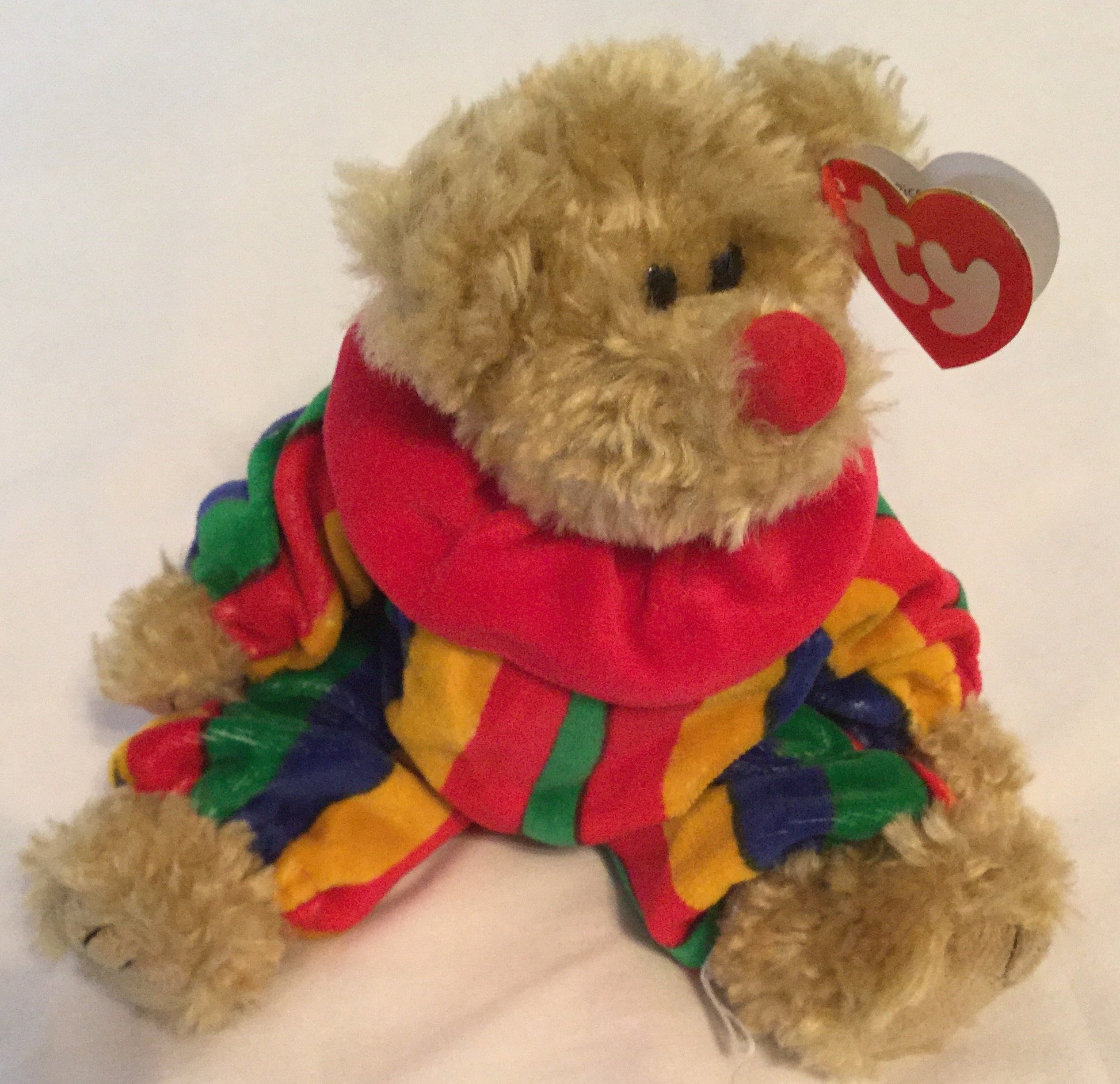 TY Attic Treasures PICCADILLY Clown Jointed 8" Bear