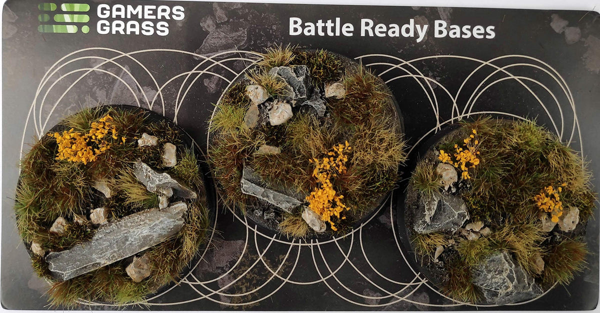 Gamers Grass: Battle Ready Bases: Highland 50mm Round (x3)