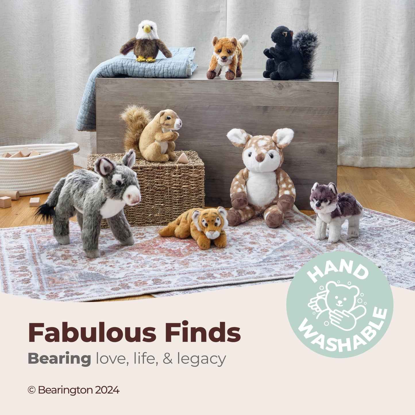 Bearington Lil' Saber Tiger Stuffed Animal - 9" Adorable Baby Tiger Plush Toy with Soft, Poseable Floppy Body - Realistic Stuffed Animal Tigers Gift