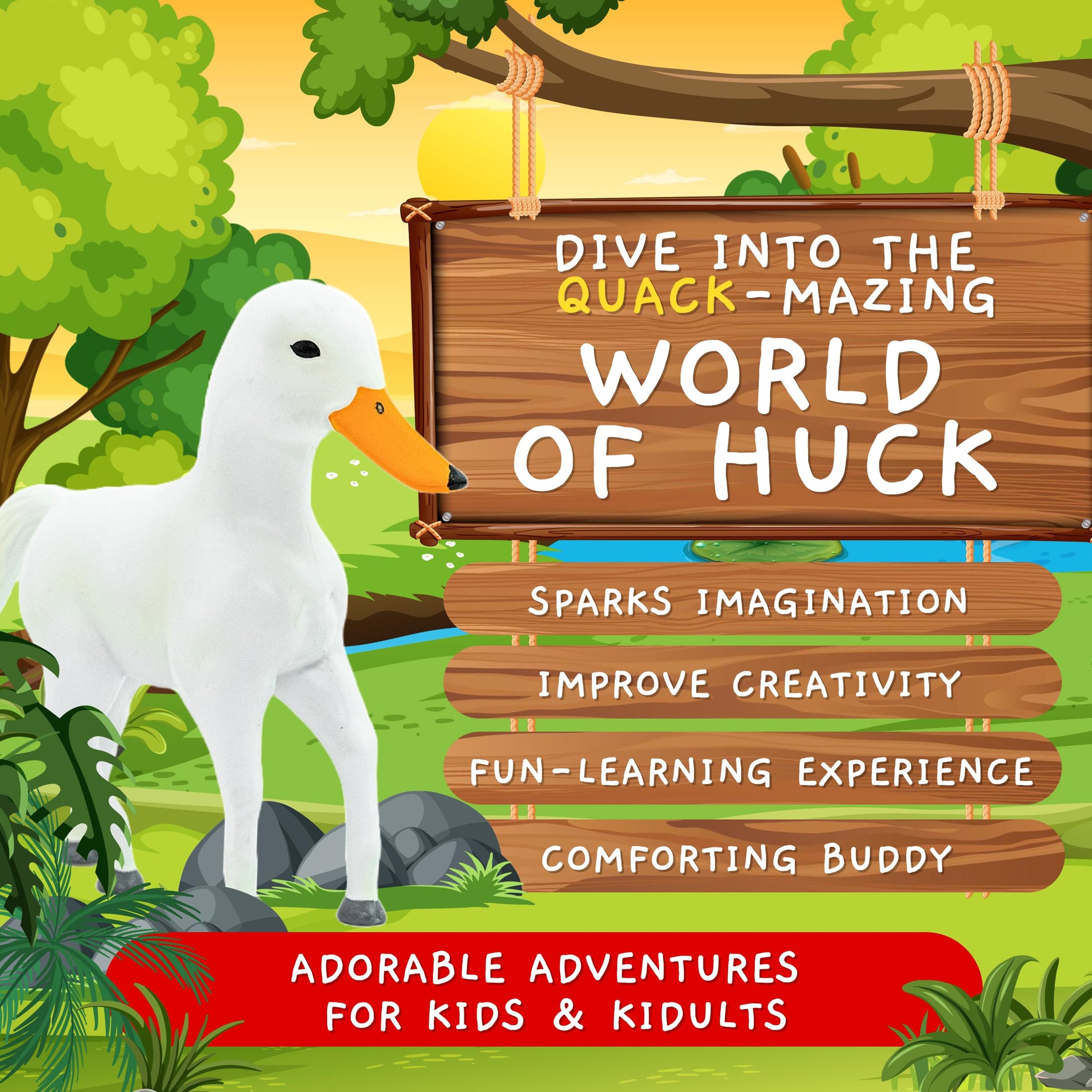 Huck Mini Randimal Animal Figures - Horse & Duck Hybrid Realistic Toys - Unique Safari & Farm Animal Mix - Small Figurines for Kids & Kidults