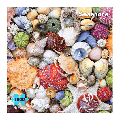 Re-marks Seashore Puzzle 1000-Piece Seashell Puzzle, Artistic Jigsaw Puzzle for All Ages - Made in USA