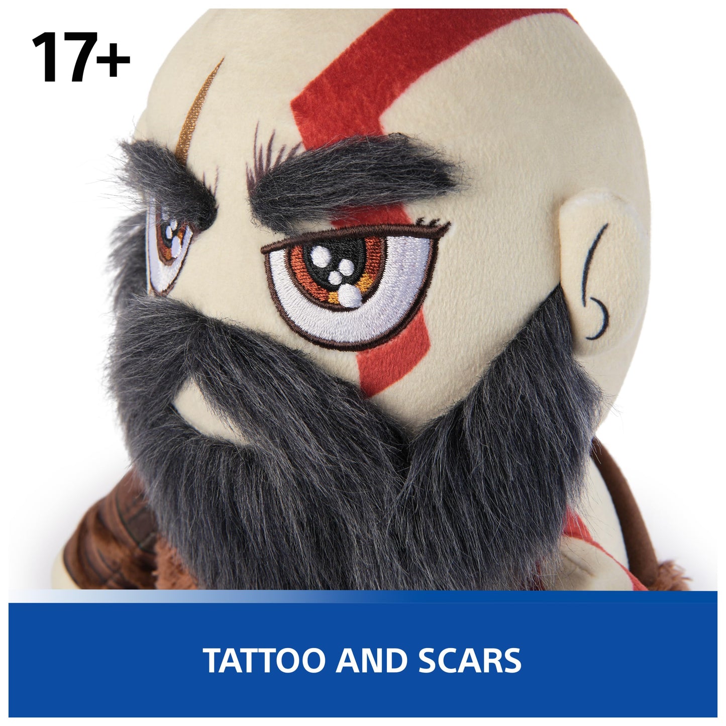 PlayStation, God of War Ragnarok, Premium 10-Inch Kratos Collector Grade Plush Toy, Cute Plushies and Kids Toys for PS5 Fans of All Ages