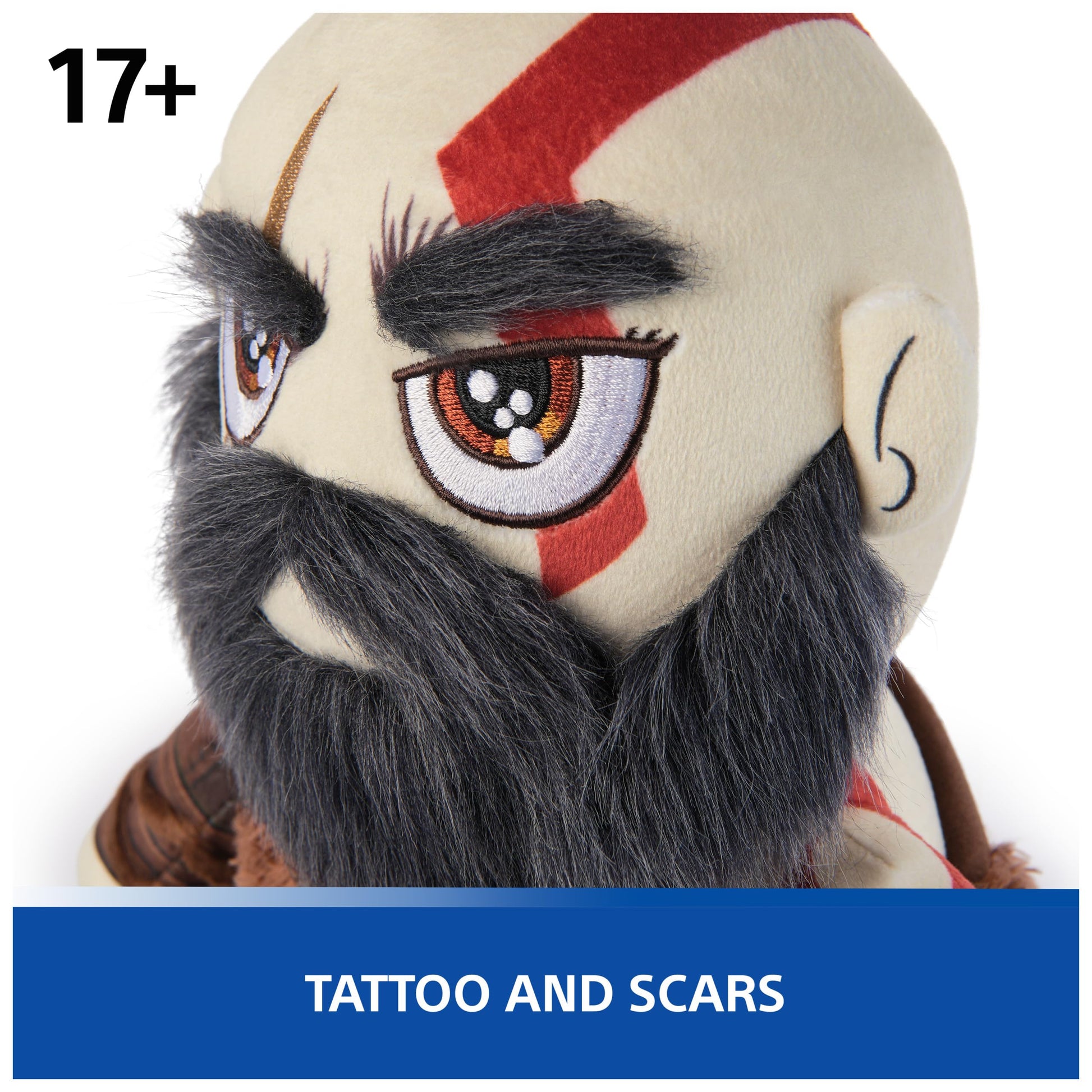 PlayStation, God of War Ragnarok, Premium 10-Inch Kratos Collector Grade Plush Toy, Cute Plushies and Kids Toys for PS5 Fans of All Ages