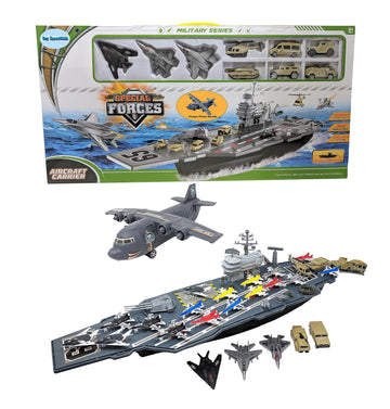 Aircraft Carrier Toy Army Men with Cargo Plane Warplanes