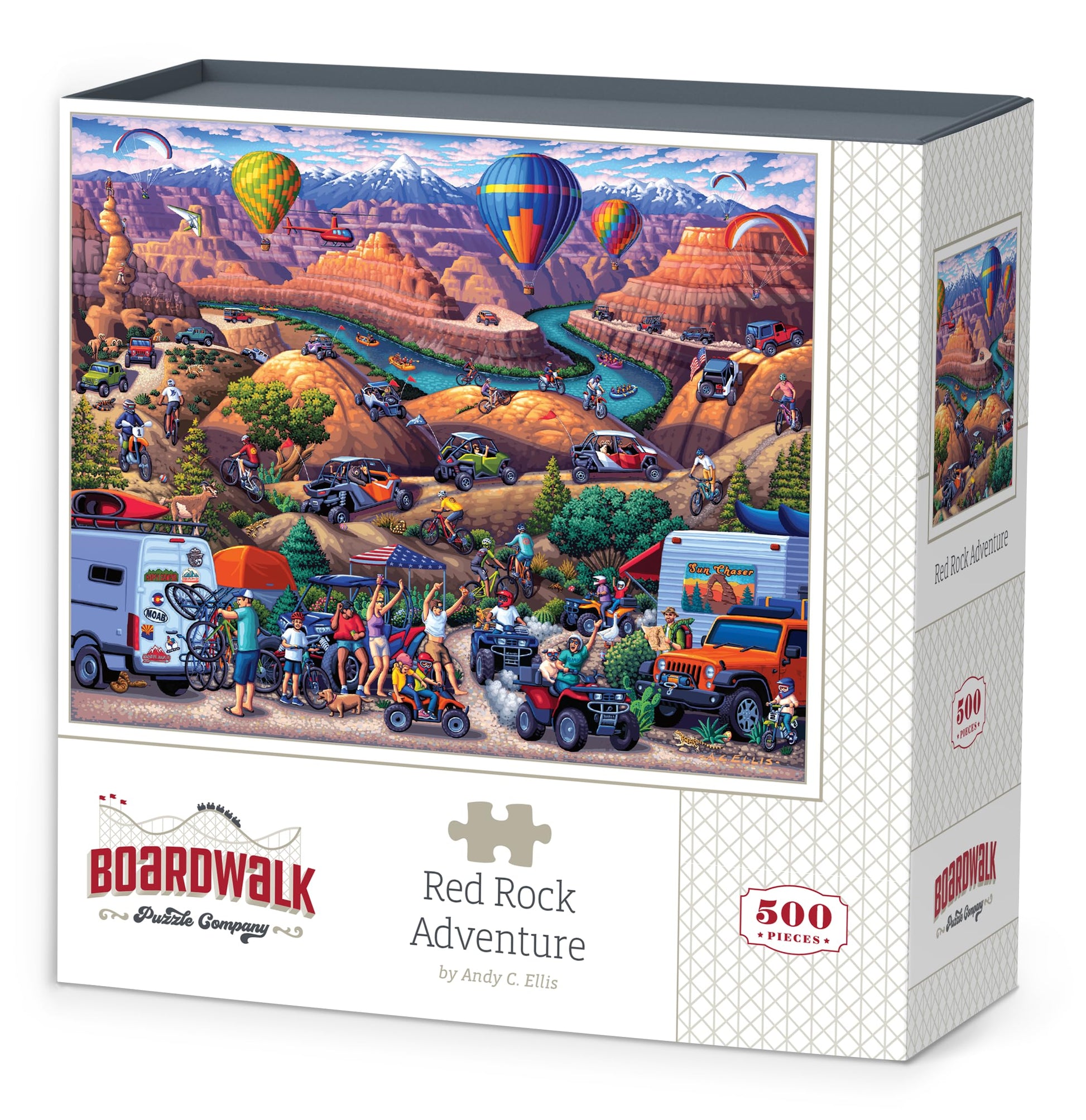 Boardwalk Red Rock Adventure 500 Piece Jigsaw Puzzle Scenic Summer Travel Puzzles with Premium Box, Gift for Adults and Family 16"x20"