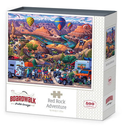 Boardwalk Red Rock Adventure 500 Piece Jigsaw Puzzle Scenic Summer Travel Puzzles with Premium Box, Gift for Adults and Family 16"x20"