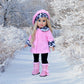 Elegance - 4 Piece 18 inch Doll Outfit - Pink Fleece Coat, Matching Hat, Brown Pants and Sherpa Boots - (Doll Not Included)