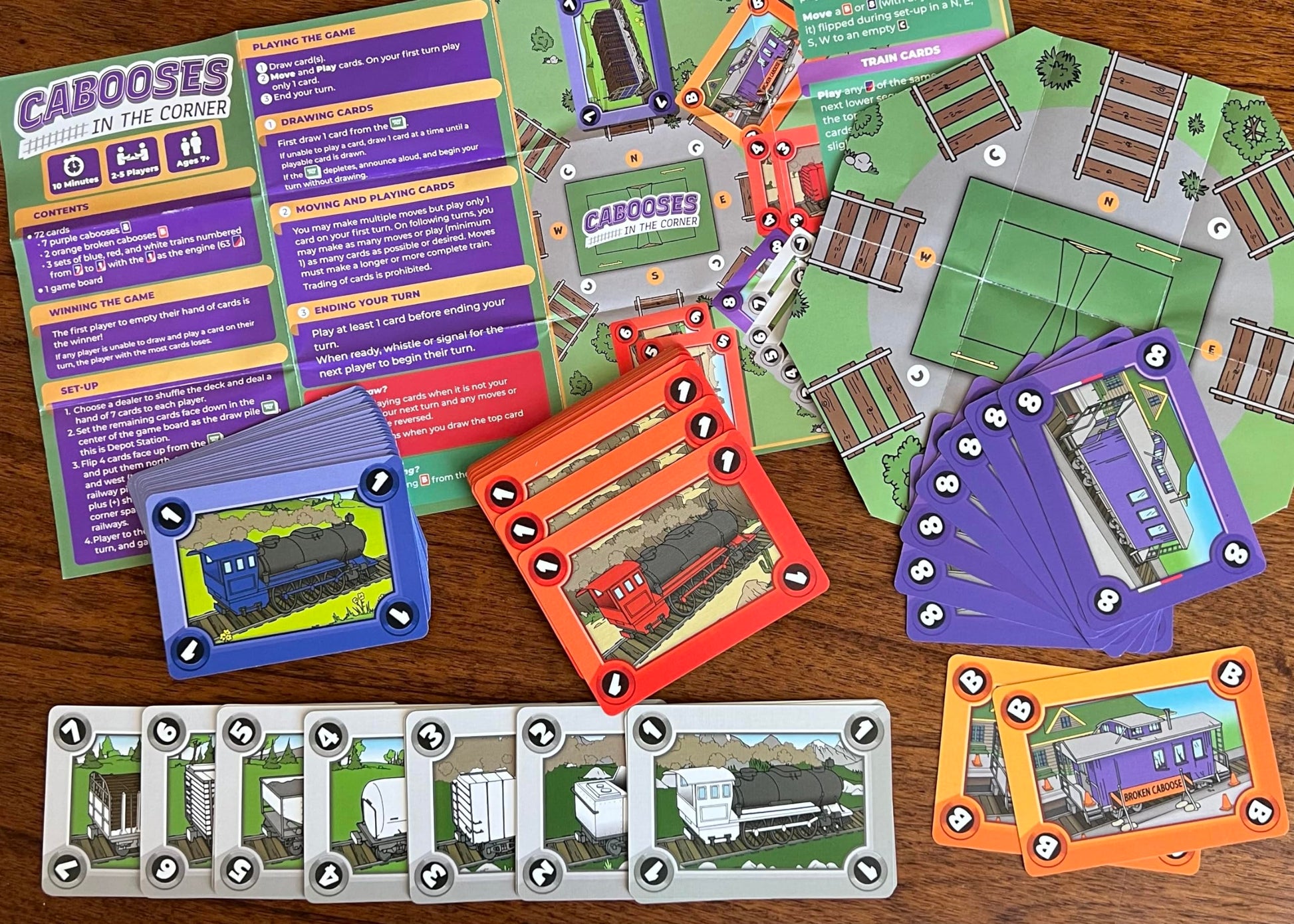 Cabooses in the Corner: The Train Building Card Game of Colors and Numbers