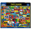 White Mountain 1000 Piece Jigsaw Puzzle, State Travel Stickers