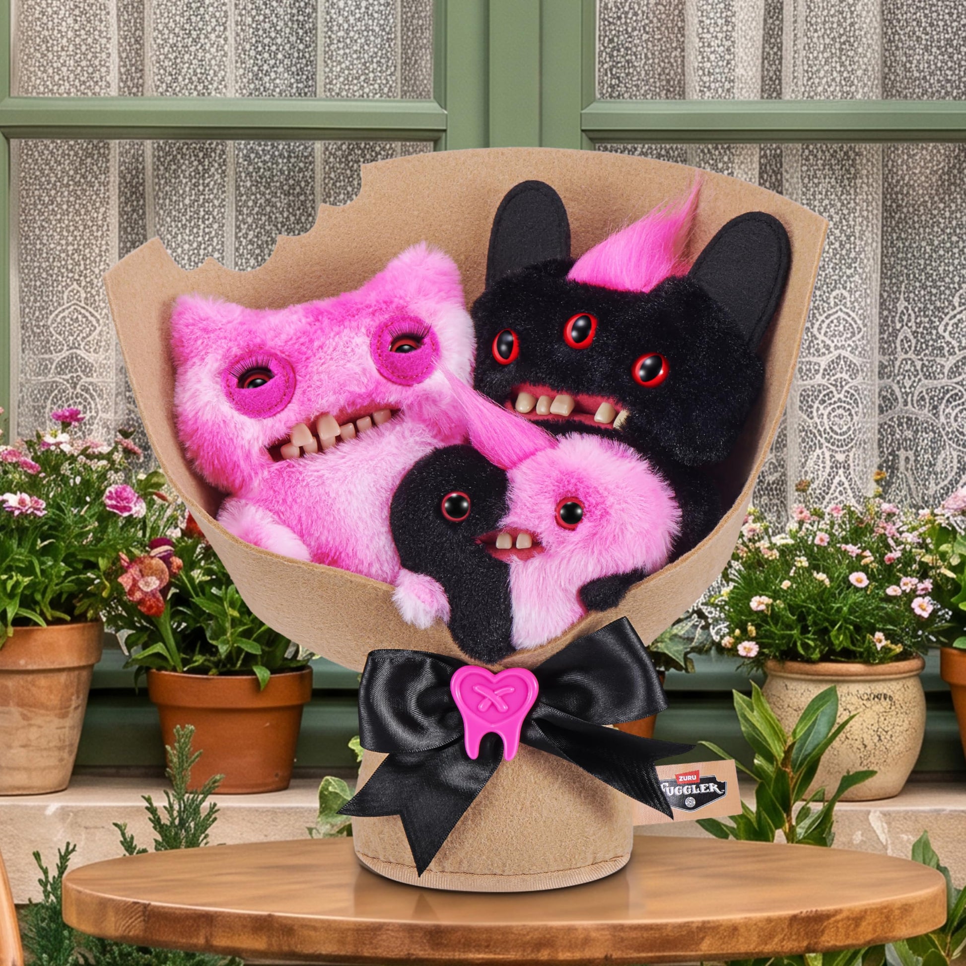 Fuggler Bouquets: 2x9 Inch + 1x3.5 Inch Plush Set (Munch Munch, Reek-o, Munch-o) by ZURU, Funny Ugly Monster Designs, Unique Gift for Collectors