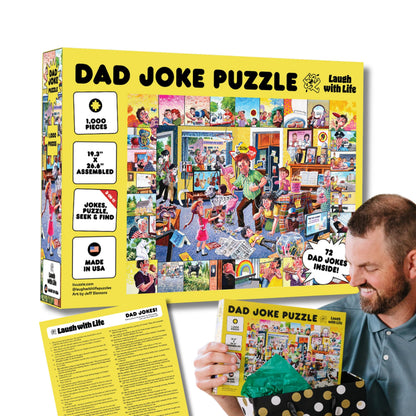 Dad Joke Puzzle - 1000 Piece Funny Jigsaw Gift for Adults, Laugh with Life