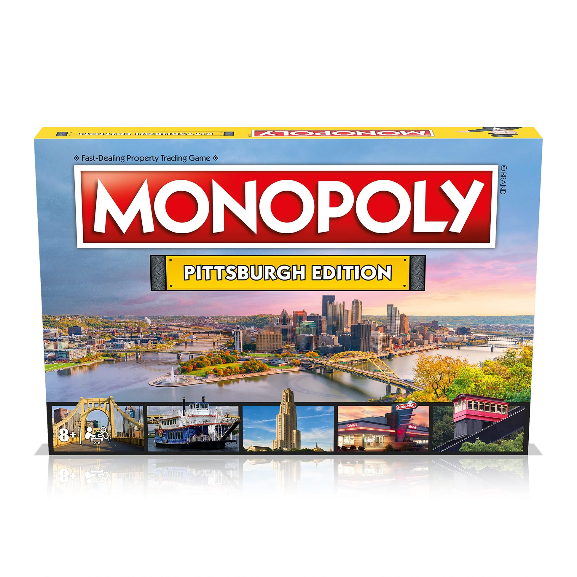 Monopoly Board Game Pittsburgh Edition: 2-6 Players Family Board Games for Kids and Adults, Board Games for Kids 8 and up, for Kids and Adults, Ideal