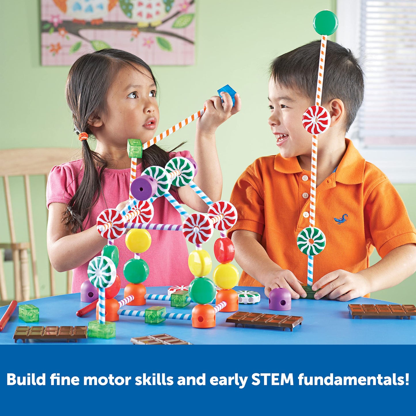 Learning Resources Candy Construction Building Set - Creative Building Toys for Kids, Toddler STEM Toys, Kids STEM Activities, Construction Sets