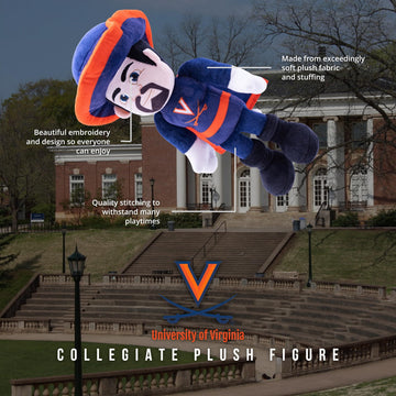 Plushible 14" University of Virginia Cavman Mascot Plush Figure - College Football Ragdoll - Sports Mascot Figure - Soft Plush Material - Surface