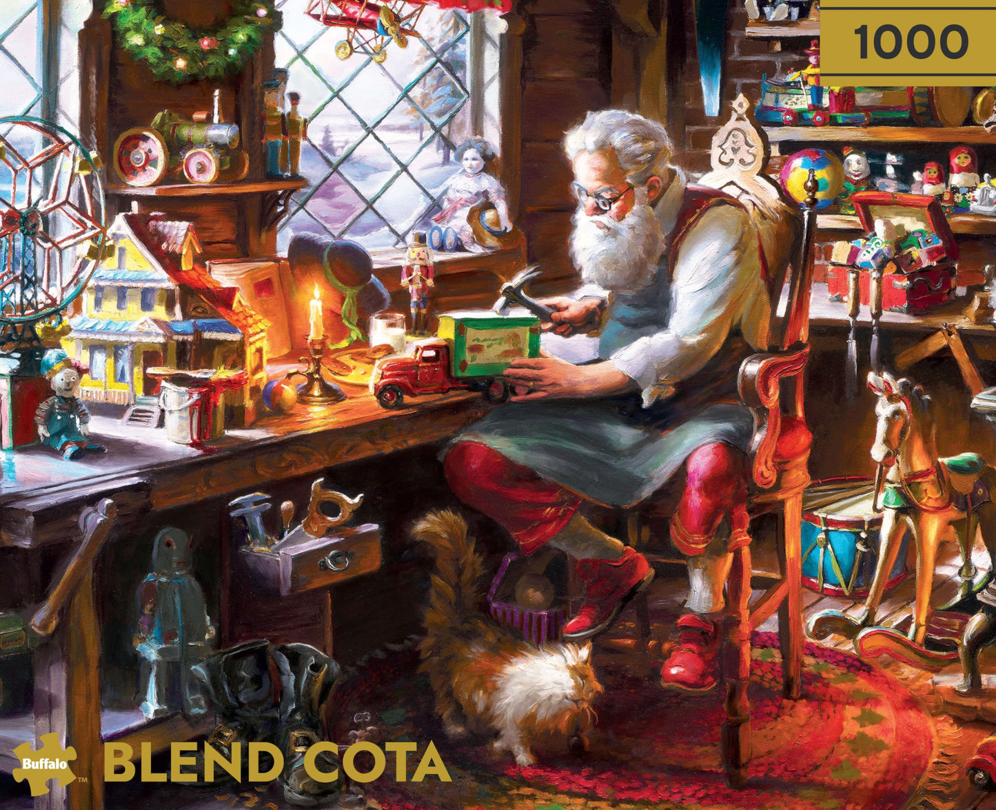 Buffalo Games - Santa in His Workshop - 1000 Piece Jigsaw Puzzle for Adults