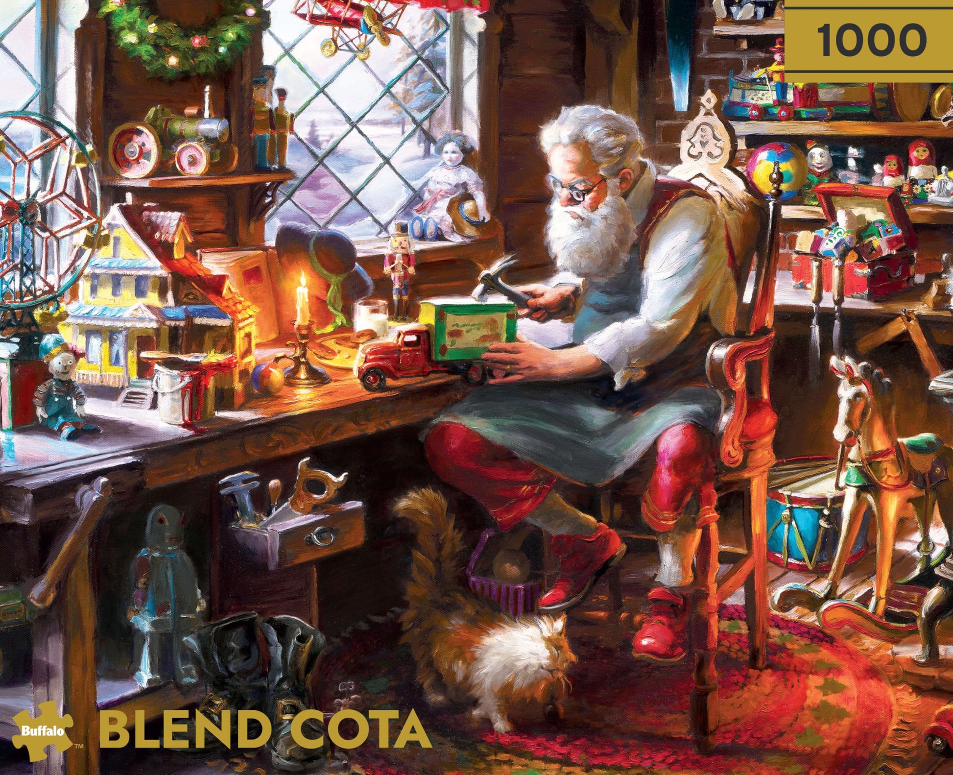 Buffalo Games - Santa in His Workshop - 1000 Piece Jigsaw Puzzle for Adults