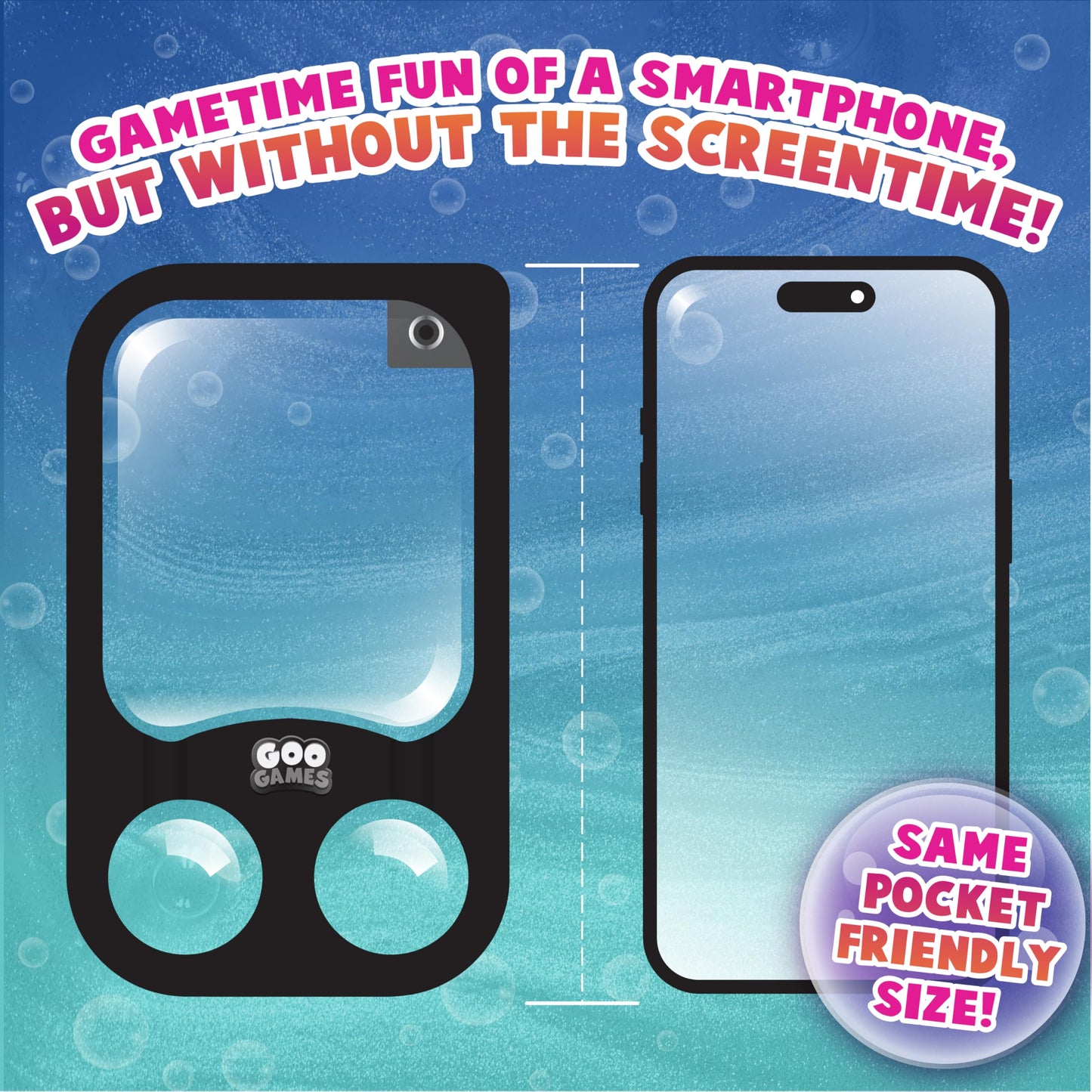 GooGames, Hand-Held Water Games with Floating Treasures, Sensory Fidget Game Adventures, Non-Toxic, No-Mess, Mesmerizing Glitter Fun, 3 Game Cards