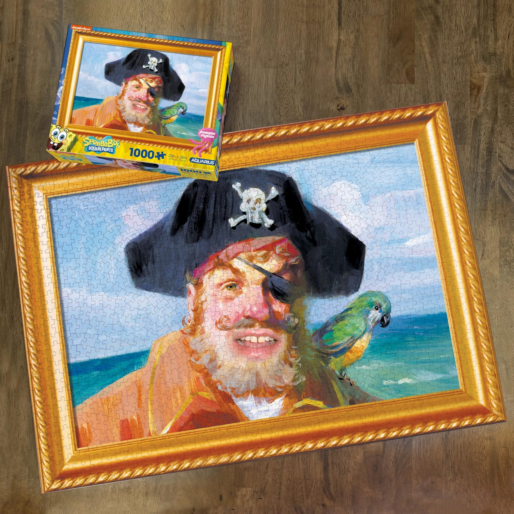 AQUARIUS Spongebob Squarepants 1000 Piece Jigsaw Puzzle, Nickelodeon Pirate Painting Art 20x28 inch Collectible Merchandise Gift for Teens and Adults