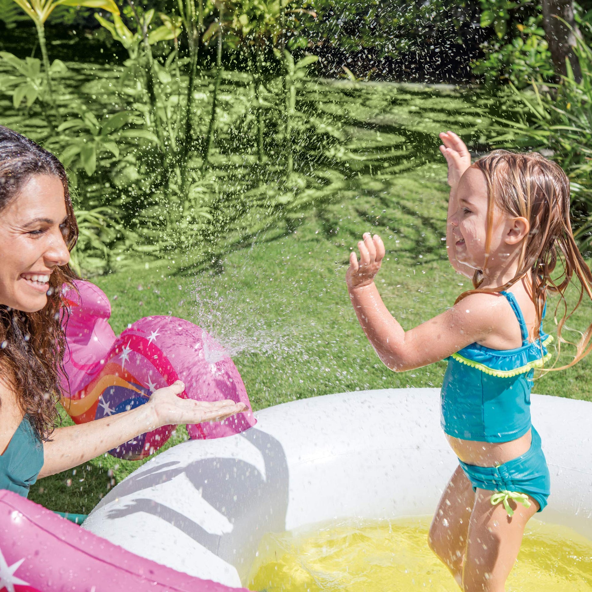 Intex Mystic Unicorn Spray Pool Inflatable Pool, White