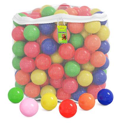Click N' Play Ball Pit Balls for Kids, 200 Pack - Plastic Refill Balls, Phthalate & BPA Free, Reusable Storage Bag with Zipper, Gift for Toddlers