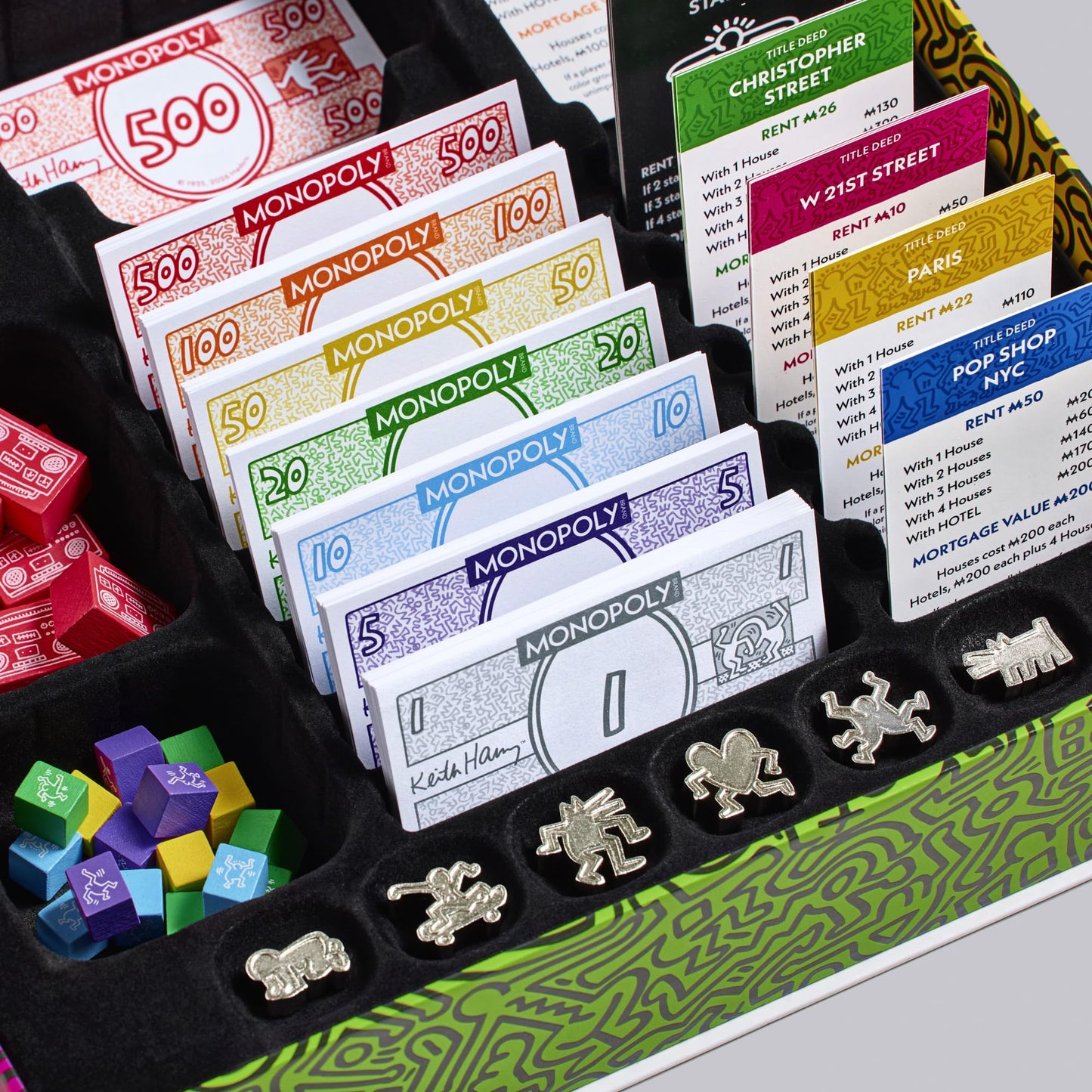 WS Game Company Keith Haring Monopoly - Pop Shop 40th Anniversary Edition - Premium Art-Wrapped Collector’s Board Game - Featuring Iconic Art, Custom