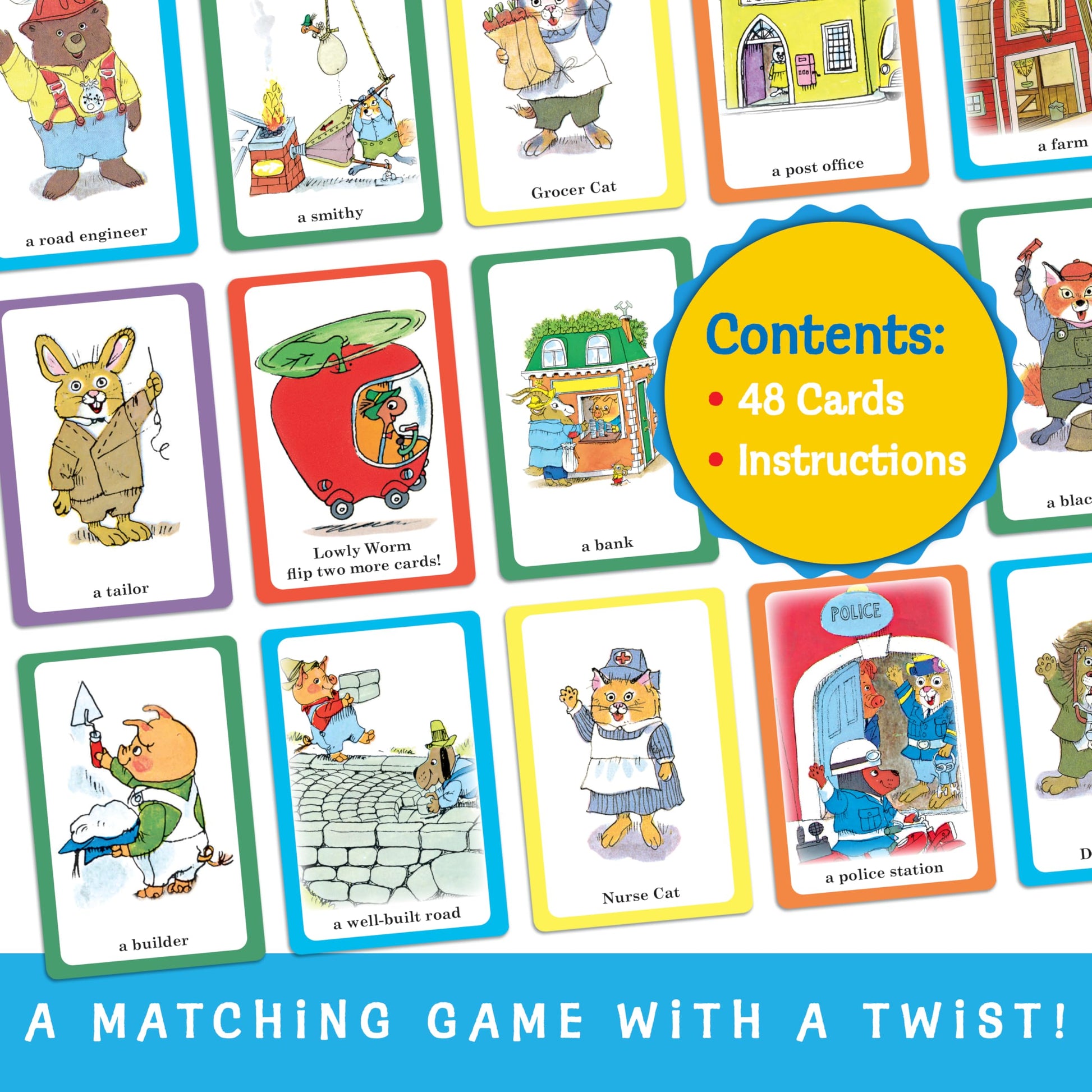 Briarpatch, Richard Scarry's What Do People Do Card Game, Based on Early Reader Books for Preschool, Kindergarten and 1st Grade