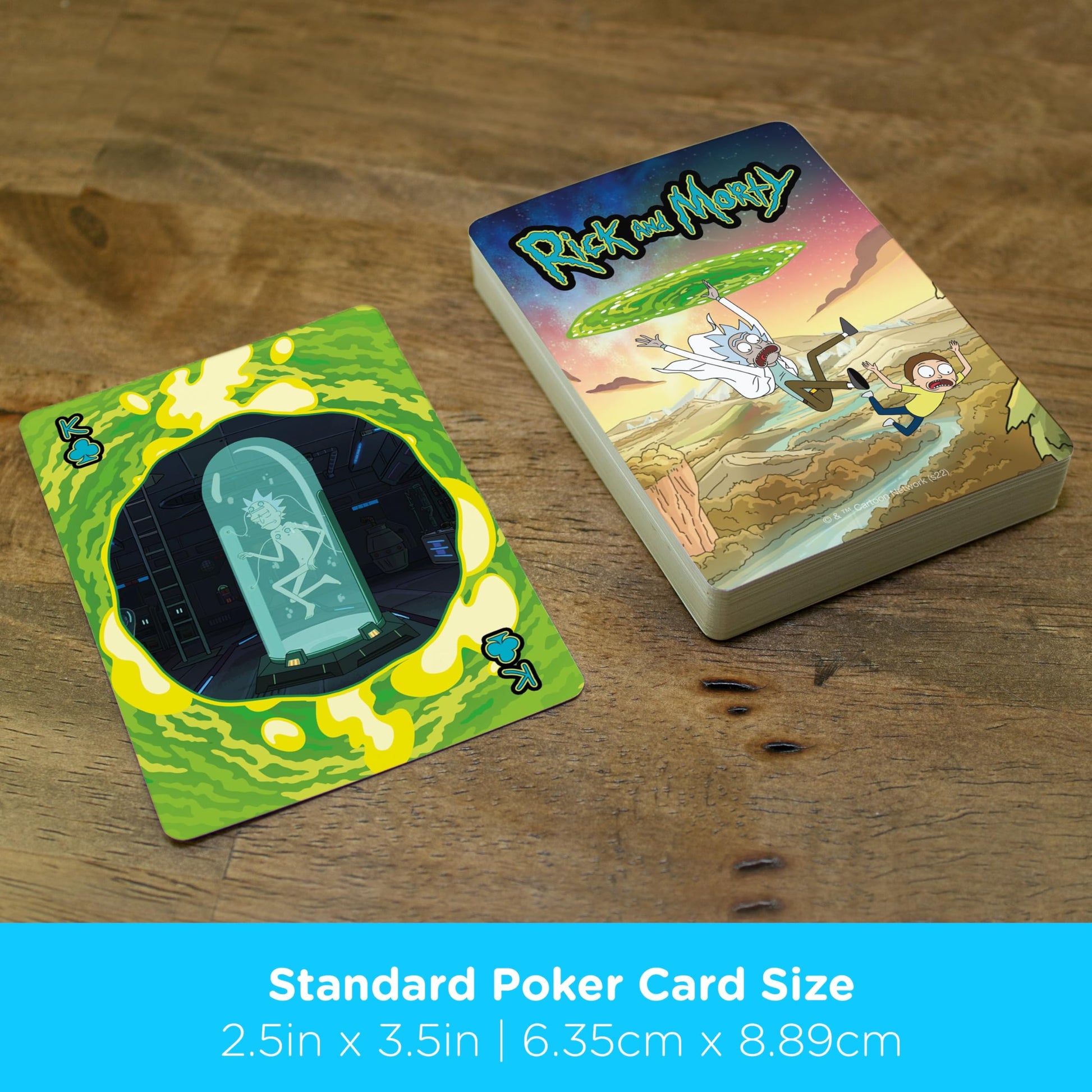 Aquarius Rick and Morty Playing Cards Standard Size - Themed Novelty Deck with 52 Unique Sci‑Fi Designs - Collectible Merchandise Gift for Teens