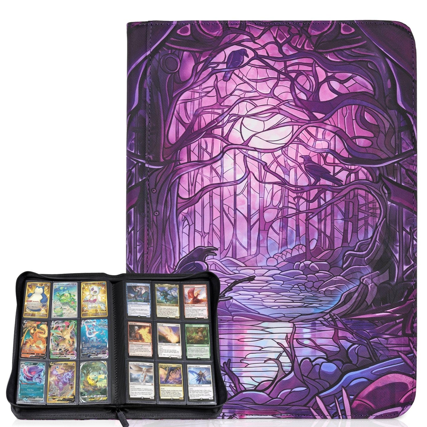 Arcane Fortress MTG Card Binder, 9-Pocket Magic Card Album, Holds 360 Cards, Leather Side -Loading Card Storage Binder, Premium Card Collector Book