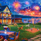 500 Piece Puzzles for Adults - 4th of July Jigsaw Puzzles - Celebrate The USA Patriotic Puzzle - Fourth of July Fireworks Celebration - Artwork