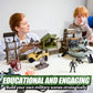 SYNCFUN Military Toy Set with Army Base, Vehicles, Action Figures & Weapon Accessories, Helicopter with Light & Sound - Christmas Birthday Gift