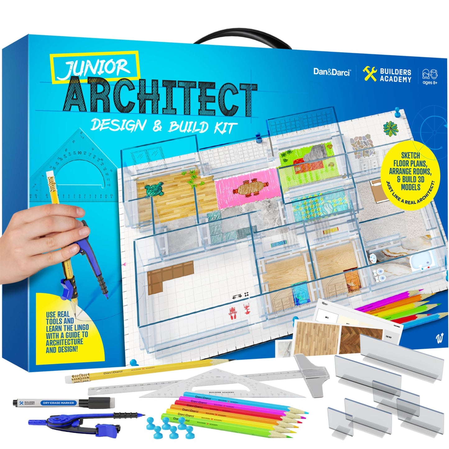 Dan&Darci Architecture Kit for Kids - 8 9 10 11 12 Year Old Girl Gifts - Boys Toys Age 8-10 - STEM Toys for Ages 8-13 - 12 Year Old Boy Birthday Gift