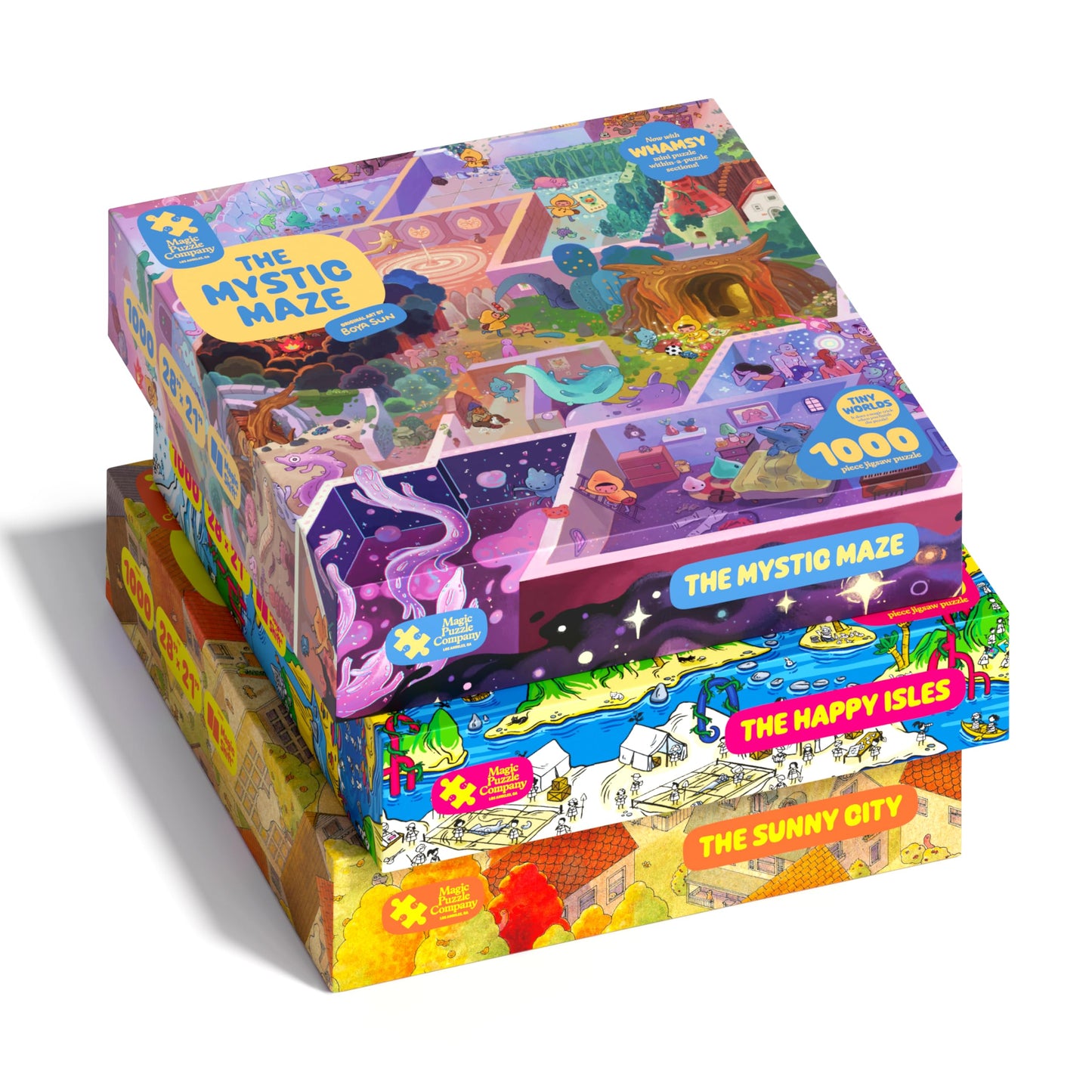 Magic Puzzle Company Series 1 Bundle • 3-Pack of 1000-Piece Jigsaw Puzzles