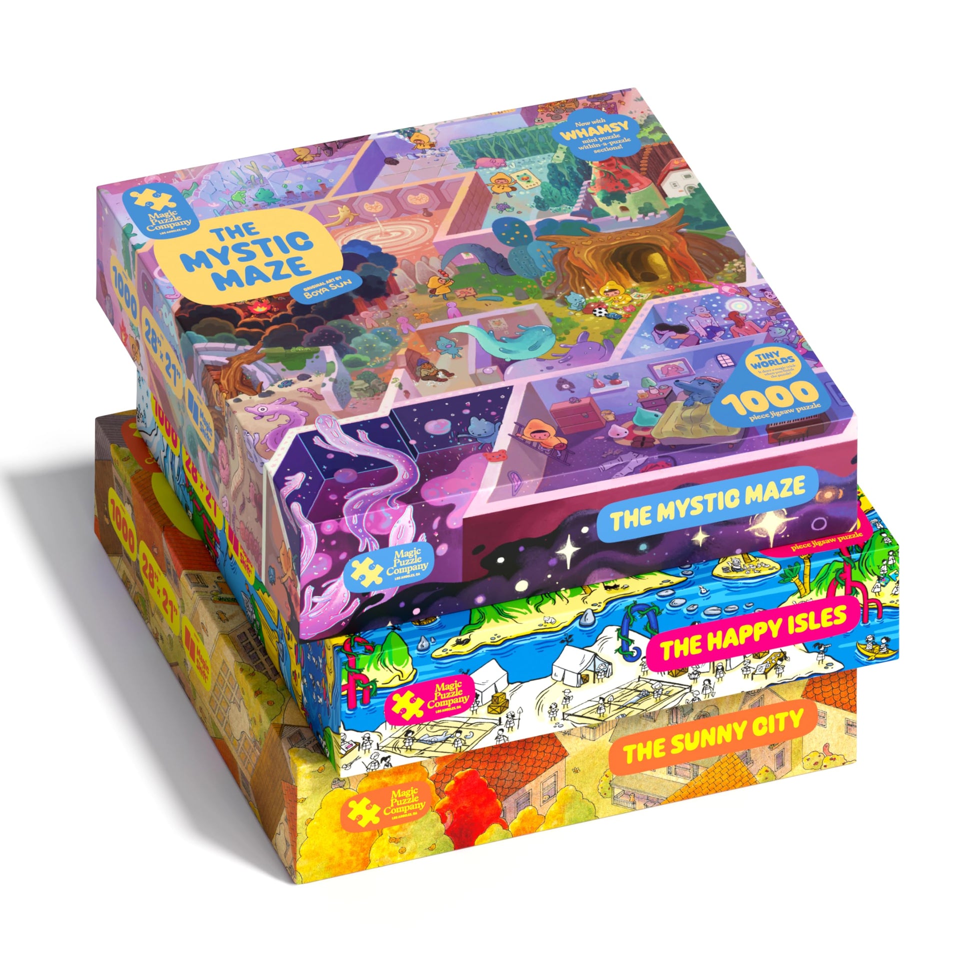 Magic Puzzle Company Series 1 Bundle • 3-Pack of 1000-Piece Jigsaw Puzzles