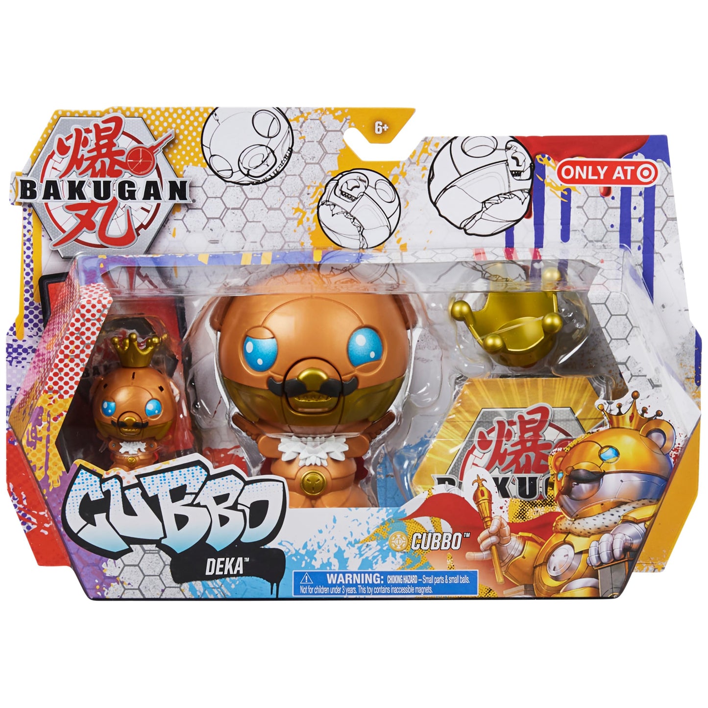 Bakugan, Cubbo Deka Pack with Exclusive Jumbo King Cubbo and Core Cubbo, Geogan Rising Transforming Collectible Action Figures, Toys for Kids Boys
