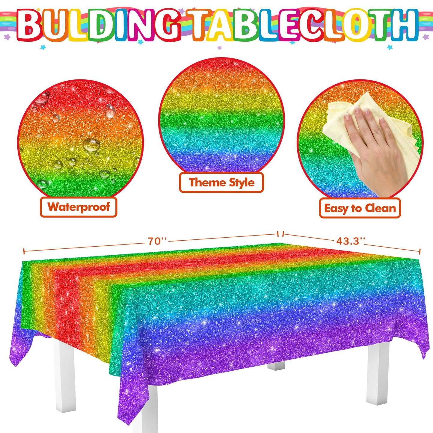 Rainbow Birthday Party Supplies Rainbow Theme Party Decorations for Boy, Include Tablecloth Banner Plate Napkin Cups