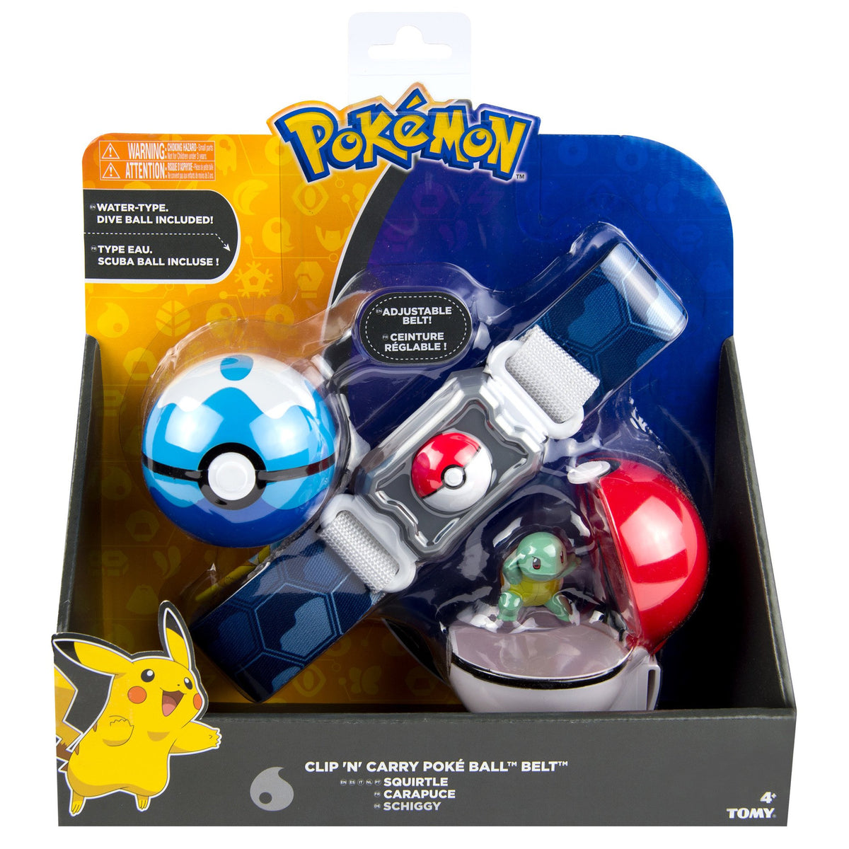Pokemon Clip N Carry Belt Water Type Role Play Set with Squirtle Action Figure