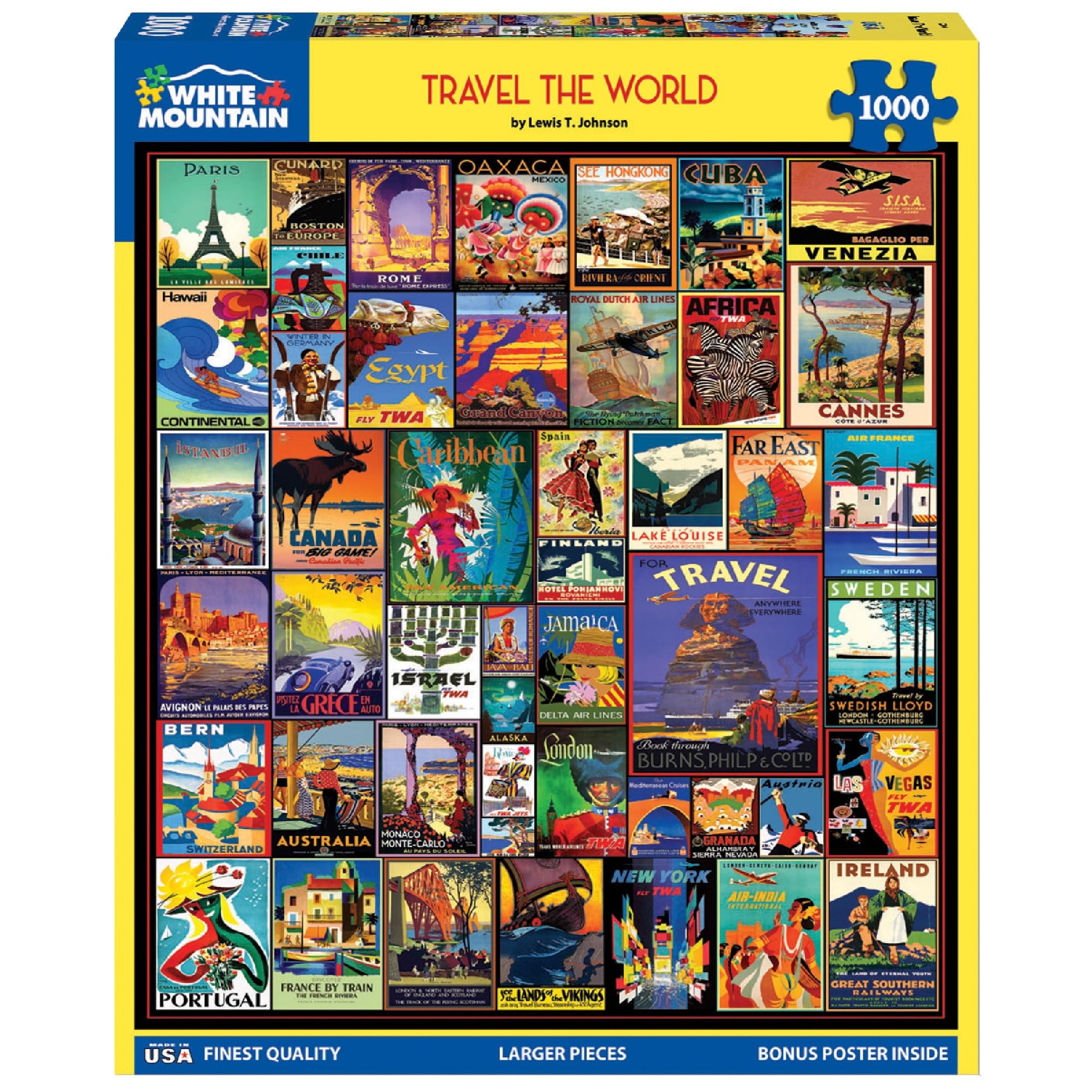 White Mountain 1000 Piece Jigsaw Puzzle, Travel the World