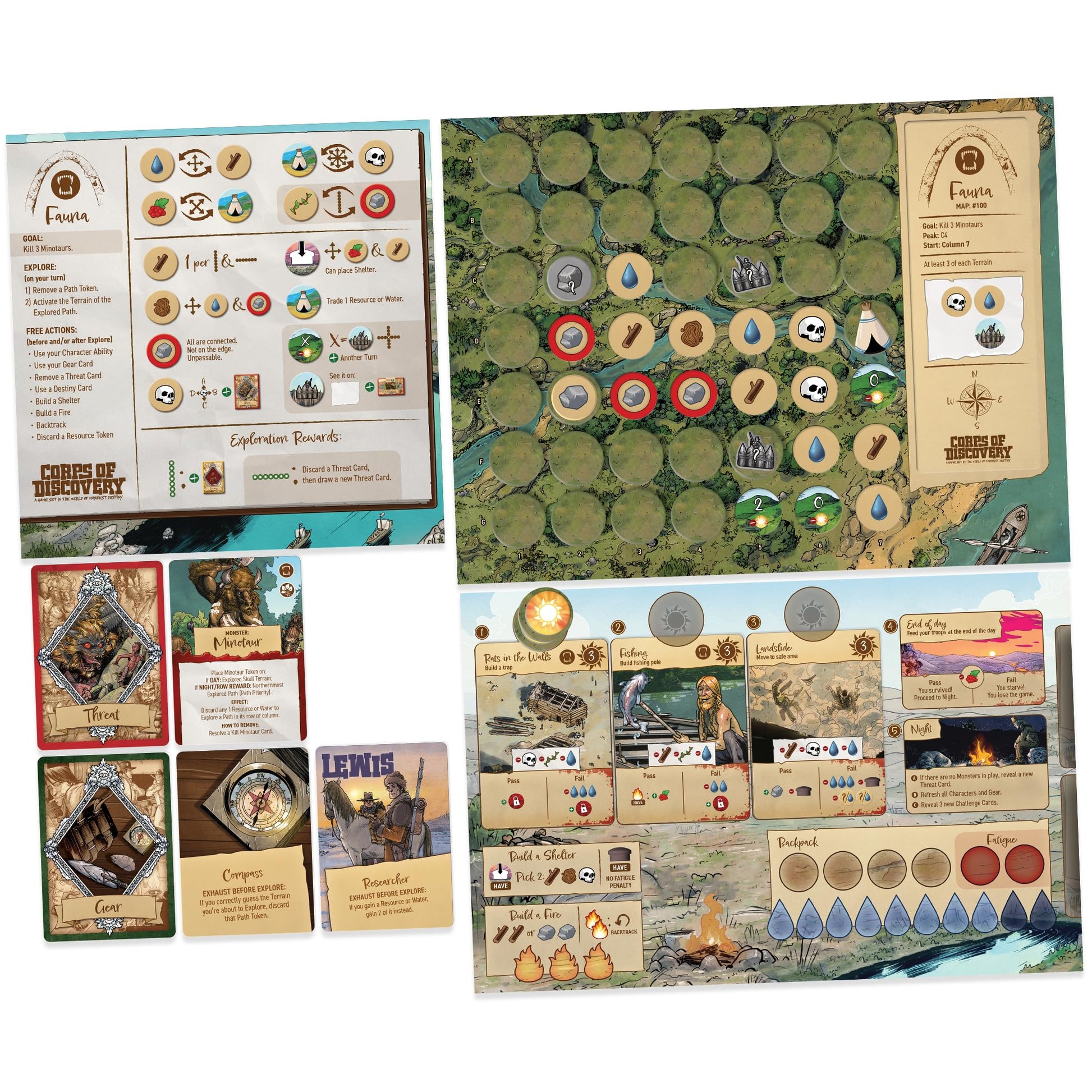 Corps of Discovery - Cooperative Adventure Board Game by Off the Page Games | 1-4 Players | Ages 14+ | 45-75 Min - Origins Award Nominee