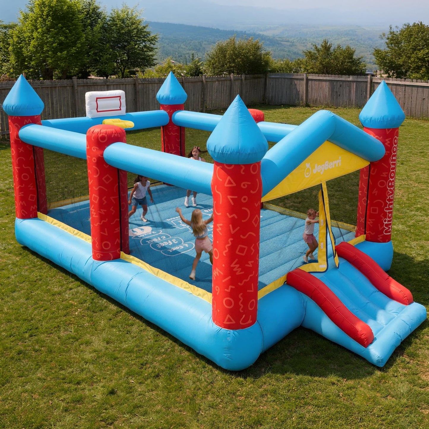JoyBerri Inflatable Mighty Bounce House with Blower - Extra Large