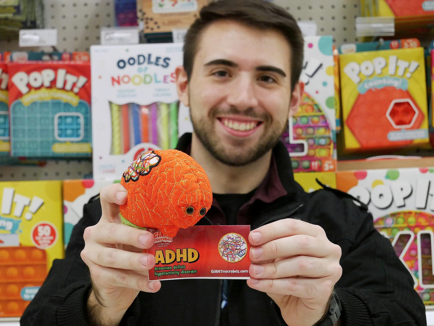 GIANT MICROBES ADHD Plush, Funny ADHD Gifts, Neurodivergent, Neurodiversity Gifts, School Psychologist Gift, Mental Health Matters, Emotional Support
