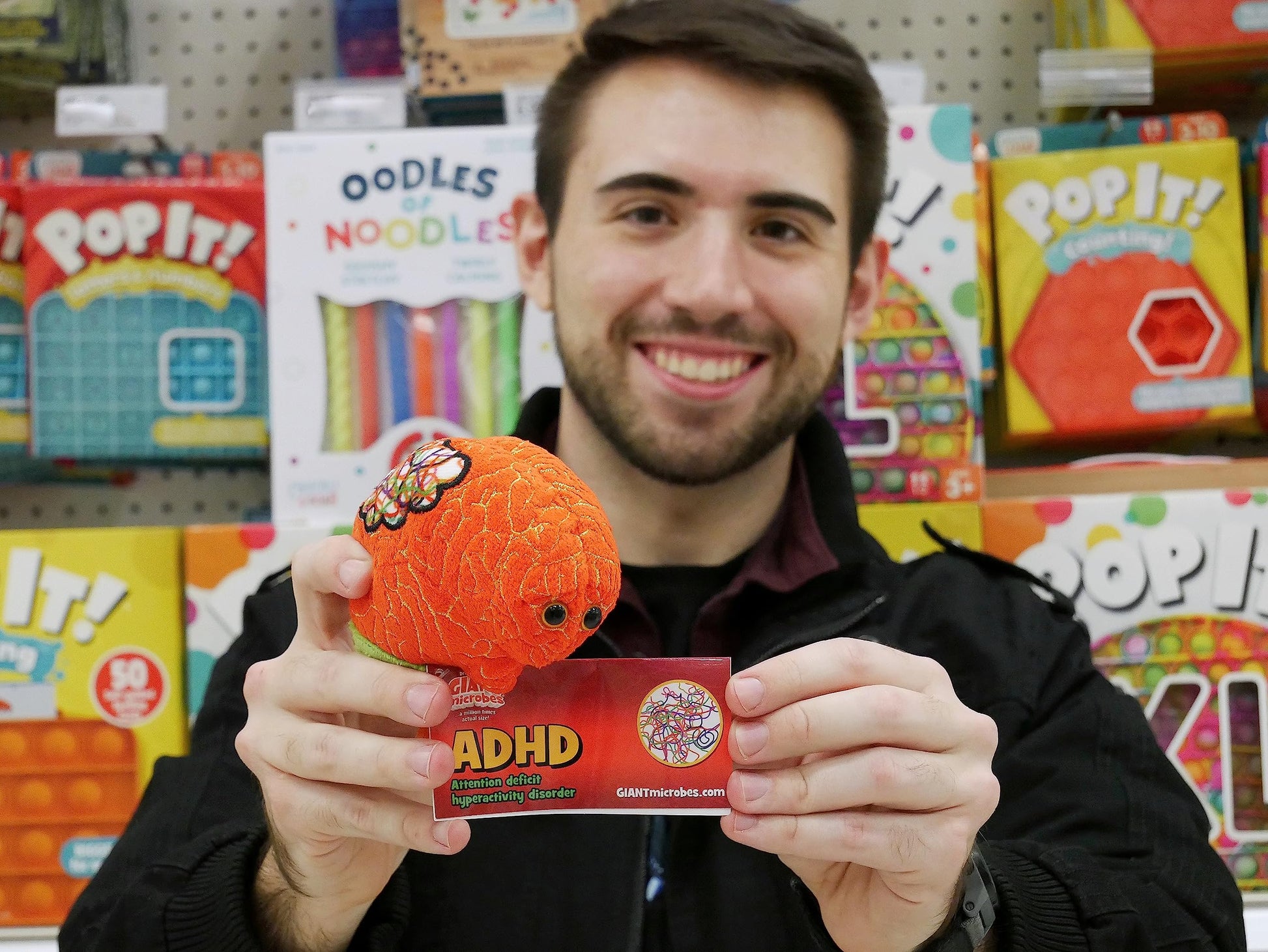 GIANT MICROBES ADHD Plush, Funny ADHD Gifts, Neurodivergent, Neurodiversity Gifts, School Psychologist Gift, Mental Health Matters, Emotional Support