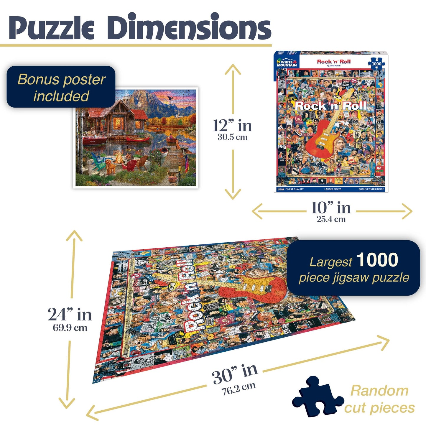 White Mountain Puzzles Rock 'N Roll - 1000 Piece Jigsaw Puzzle