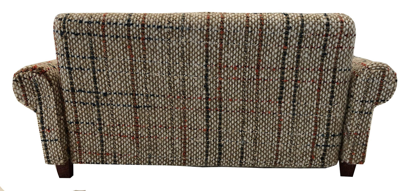 Brown Dollhouse Sofa Couch, Mini Loveseat for 6 Inch Dolls, 1:12 Scale Living Room Furniture, Retro Doll House Accessory