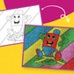 Izzy 'n' Dizzy Chanukah Sand Art Kit - Includes 8 Colored Sand Packs, 1 Poster - 7" x 6" - Hanukkah Arts and Crafts - Gifts and Games