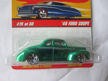 Hot Wheels Classics Series 2 # 19 of 30 Green Spectraflame '40 Ford Coupe on White Wall Tires