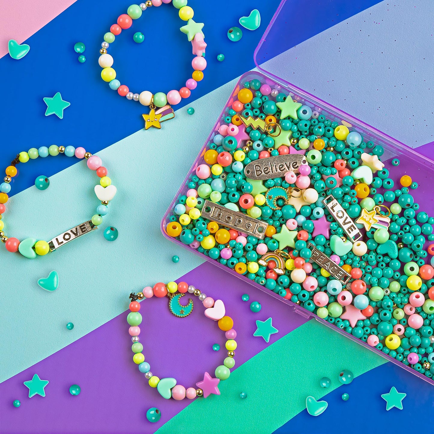 Fashion Angels Surprise Me! Magic Reveal Bracelet Set - Pony Beads, Metallic Beads, Charms, Magic Bead Washer & More - Surprise Color Changing