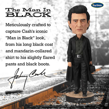 Royal Bobbles Johnny Cash The Man in Black Collectible Bobblehead Statue - 7.8 Inches Tall - Premium Polyresin Figure