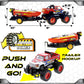 Mozlly Monster Truck Toys Set with Trailer Toy Boat - Friction Powered Hauling Truck and Trailer Toy, Big Toy Monster Truck with Boat, Adventure Truck