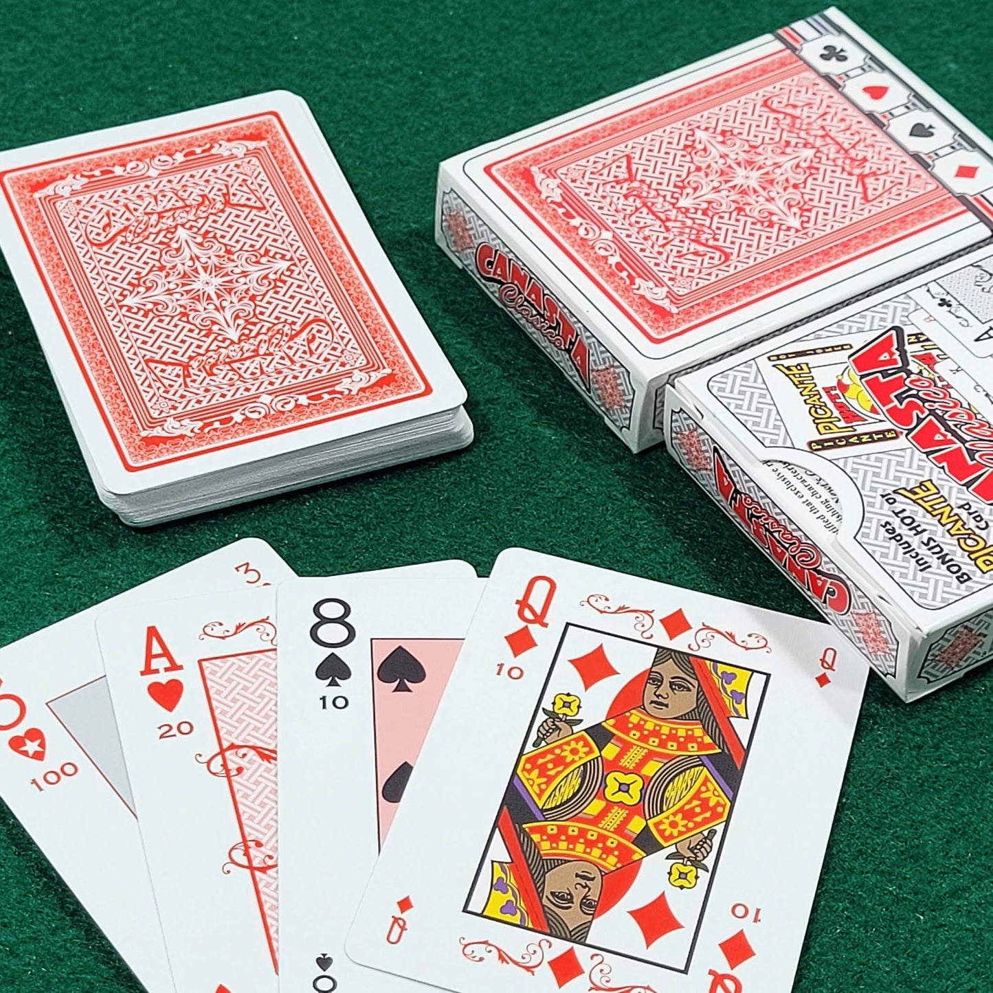 Canasta Clásico Playing Cards: Deluxe Double Deck Set with Point Values