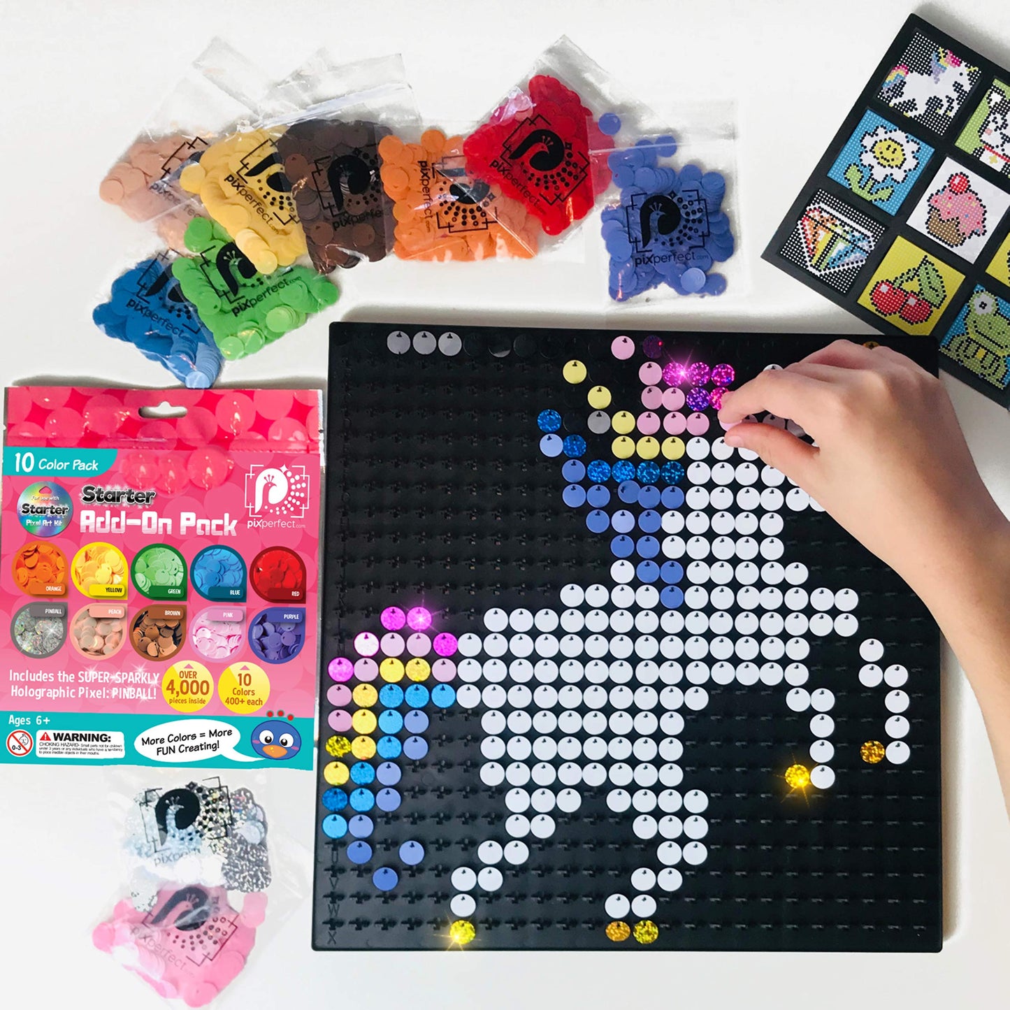 Pix Perfect 10 Color Add-On Accessory Pack - Refill for 8 Color Starter Pixel Art Kit